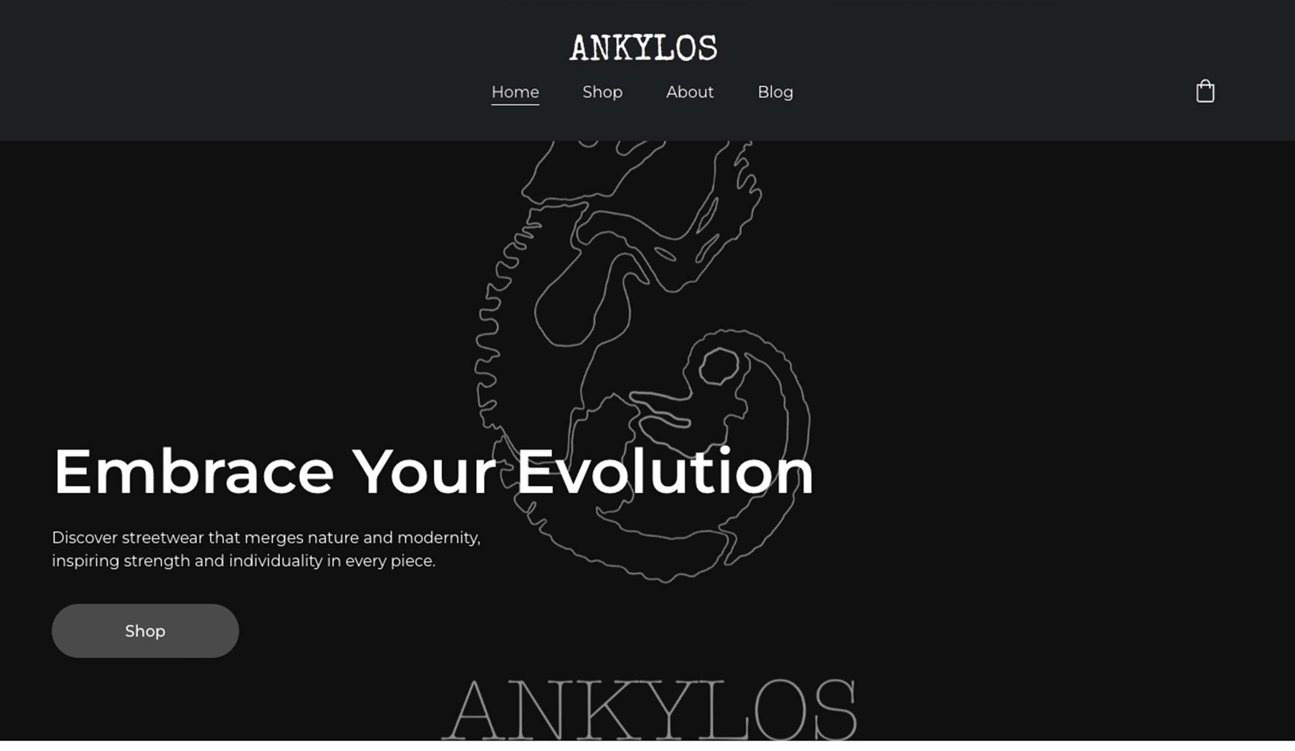 Ankylos Streetwear website preview